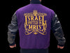 LEATHER IUIC CREST VARSITY JACKET