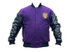 LEATHER IUIC CREST VARSITY JACKET