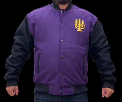 WOOL SLEEVE IUIC CREST VARSITY JACKET